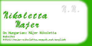 nikoletta majer business card